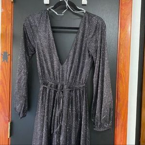 black shimmer maxi dress